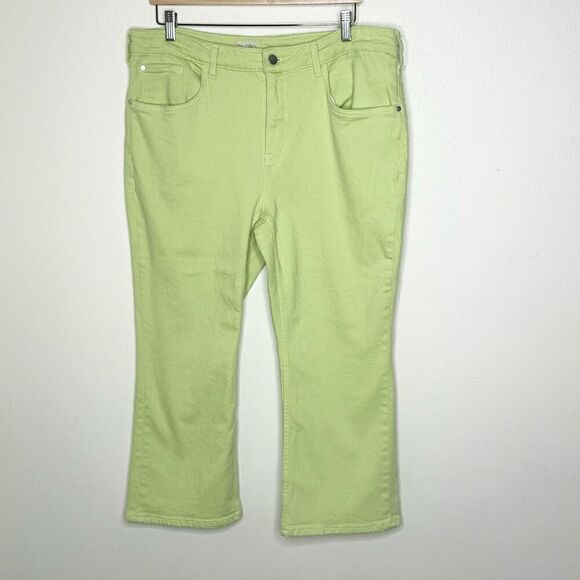Pilcro and the Letterpress / Anthropologie Chartreuse Cropped Denim Pants - Wome - Picture 1 of 11